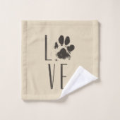 愛を綴る前足の模様 バスタオルセット (ウォッシュタオル)