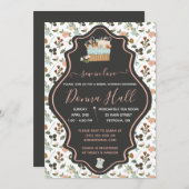 愛を縫い込む!刺繍、フローラブライダルシャワー 招待状 (正面/裏面)