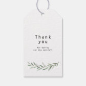 「愛を育てよう」書道の素朴な緑の恵み ギフトタグ (裏面)