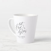 「愛を育てよ」書モダン道結婚式の引き出物 カフェラテマグ (左アングル)