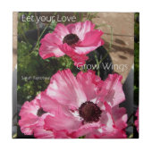 愛を育てる翼をフローラ引用文陶瓦 タイル (正面)