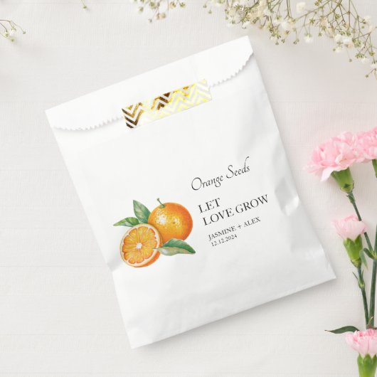 愛を育てる |オレンジシード結婚式の引き出物バッグ フェイバーバッグ (封をした状態)