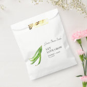 愛を育てる |グリーンビーンシード結婚式の引き出物バッグ フェイバーバッグ (封をした状態)