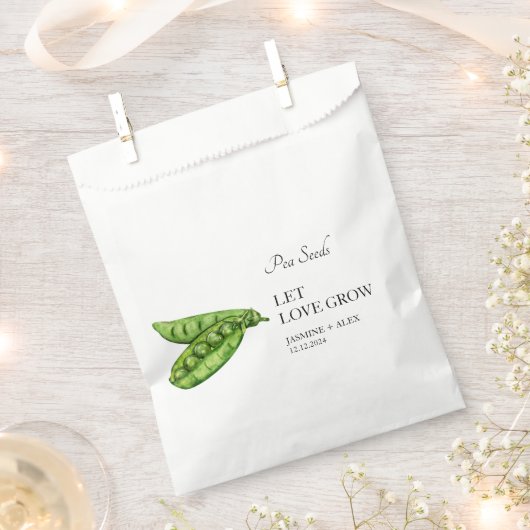 愛を育てる |ピースシード結婚式の引き出物バッグ フェイバーバッグ (クリップ留めされた状態)