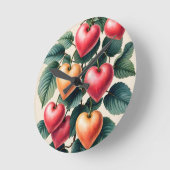 愛を育てる ラウンド壁時計 (傾斜)