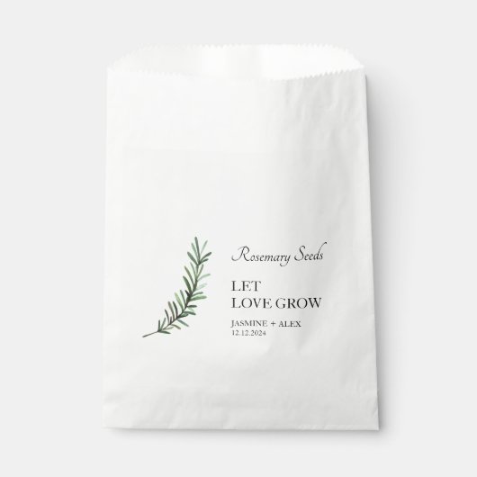 愛を育てる |ローズマリーシード結婚式の引き出物バッグ フェイバーバッグ (正面)