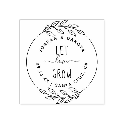 愛を育てる |手描き素朴のリグとスクリプト ラバースタンプ (インプリント)