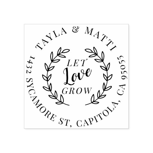 愛を育てる |新し素朴い結婚差出人住所 ラバースタンプ (インプリント)