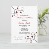 愛を育てる |赤いハートブライダルシャワー 招待状 (スタンド正面)