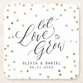 「愛を育てモダンよ結婚」 スクエアペーパーコースター (正面)