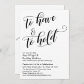 「愛を育む & 愛を抱く」脚本　結婚式後祝賀会 招待状 (正面/裏面)