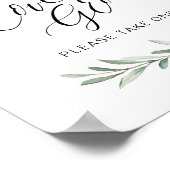 「愛を育もう」カリグラフィー ラスティックグリーン ポスター (角)