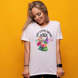 愛を自然に育てる – かわいい前向き Tシャツ