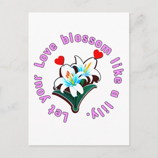 愛を花のように咲かせなさい。 ポストカード (正面)