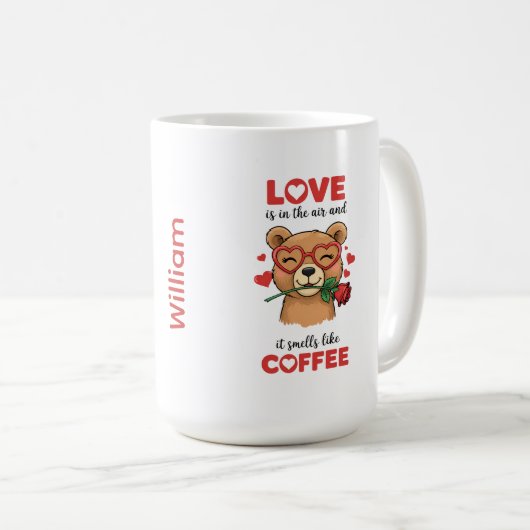 愛を表現するクマのマグカップ コーヒーマグカップ (正面右)