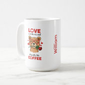 愛を表現するクマのマグカップ コーヒーマグカップ (正面左)