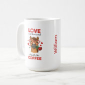 愛を表現する馬のマグカップ コーヒーマグカップ (正面左)