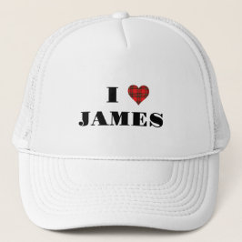 愛を見せろ！レッドプレイドハートパーソナライズされた、 キャップ