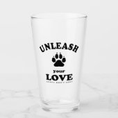 愛を解き放つ |犬の養子縁組引用文 タンブラーグラス (正面)