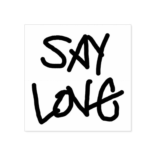 「愛を言う」木製スタンプ、スコットインスパイア文字 ラバースタンプ (インプリント)