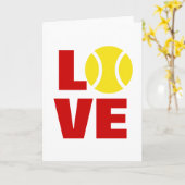 愛を言っているテニス選手のためのかわいいバースデー・カード カード (黄色い花)