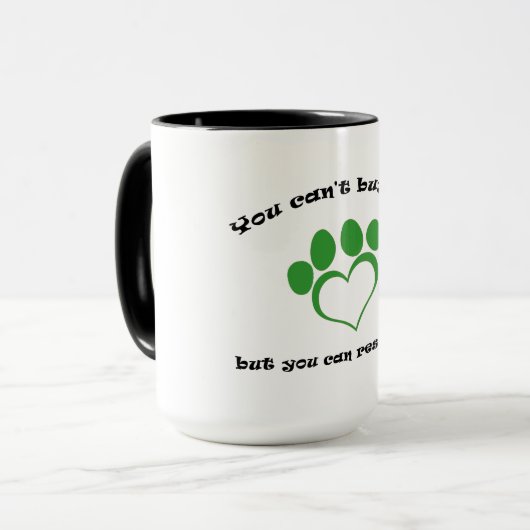 愛を買うことができませんそれを救助できます15オンス マグカップ (正面左)