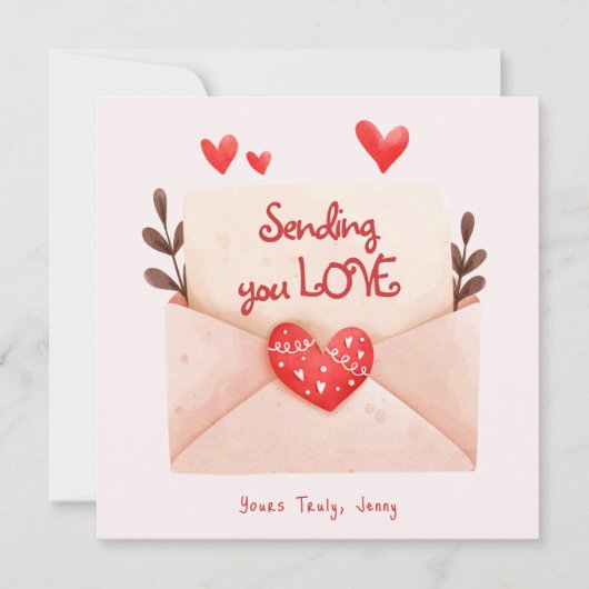 愛を贈ります バレンタインデーの挨拶 カード (正面)