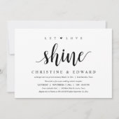 愛を輝かせて。モダンなアフターウェディングエロープメント 招待状 (正面)