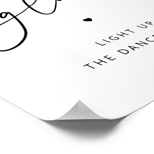 愛を輝かせる | ミニマ結婚リストのグロースティック記号 ポスター (角)