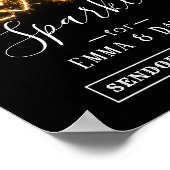 愛を輝かせる | Sparklerサイン結婚を送る ポスター (角)