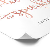 「愛を輝かせ」バラ金ゴールドスパーカー結婚のサイン ポスター (角)