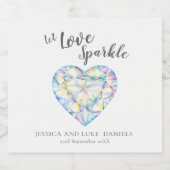 愛を輝くダイヤモンド水のカラーアートイベント スパークリングワインラベル (シングルラベル)