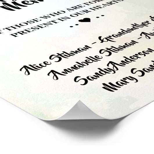 愛を込めたひまわりのウェディングサイン ポスター (角)