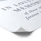 愛を込めたエレガントなダスティーブルーの花のウェディングメモリアル ポスター (角)