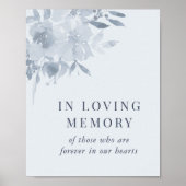 愛を込めたエレガントなダスティーブルーの花の結婚式 ポスター (正面)