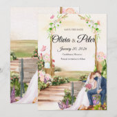 愛を込めたエレガントなブラックボード結婚式招待状 招待状 (正面/裏面)