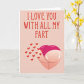 愛を込めたオナラ - 面白いバレンタインカード カード (黄色い花)