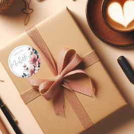 愛を込めたカスタマイズ可能なパステルフラワー ラウンドシール