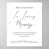 愛を込めたキャンドルが灯る ウェディングメモリアルサイン ポスター (正面)