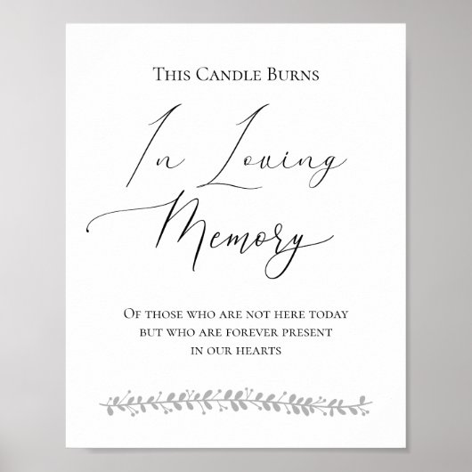 愛を込めたキャンドルが灯る ウェディングメモリアルサイン ポスター (正面)