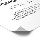 愛を込めたシンプルなカリグラフィーの追悼看板 ポスター (角)