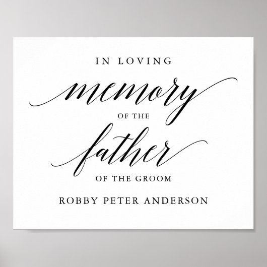 愛を込めたタイポグラフィの結婚式看板  追悼記念 ポスター (正面)