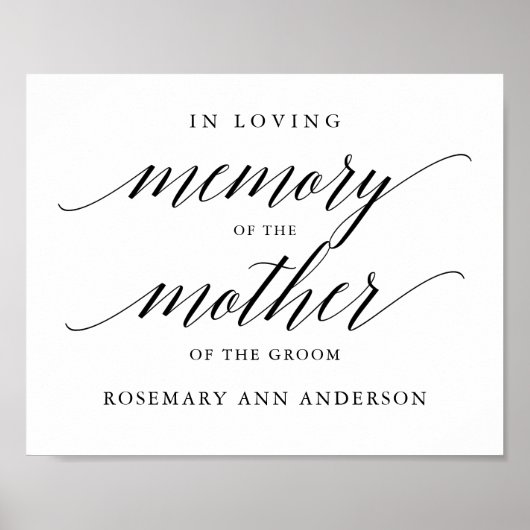 愛を込めたタイポグラフィの結婚式看板  追悼記念 ポスター (正面)