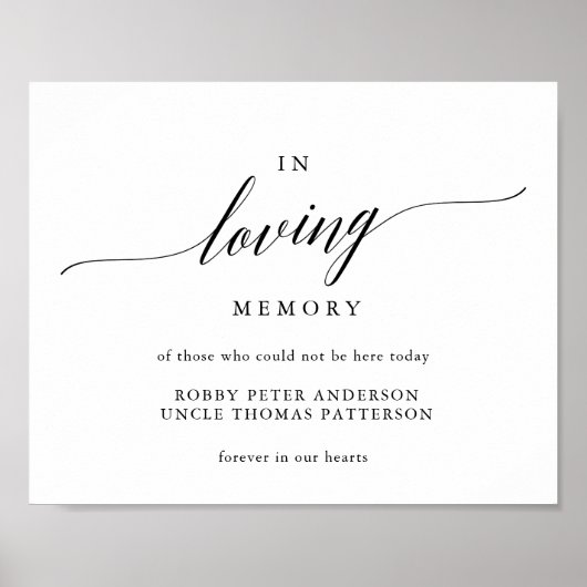 愛を込めたタイポグラフィーの結婚式メモリアルサイン ポスター (正面)