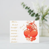 愛を込めたハートバレンタインロマンチックな愛 シーズンポストカード (スタンド正面)