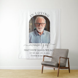 愛を込めたミニマルな葬儀記念写真 タペストリー