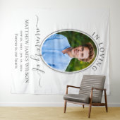 愛を込めたミニマルな追悼記念品 葬儀用写真 タペストリー (インサイチュ(横))