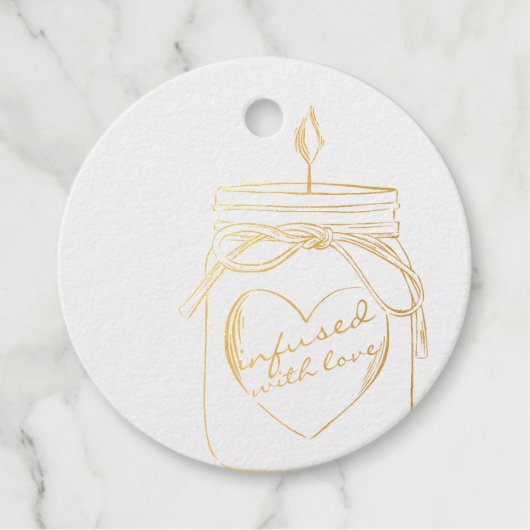 愛を込めたメイソンジャー 感謝のメッセージ箔 フェイバータグ (正面)