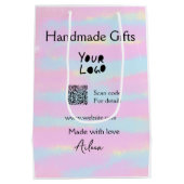 愛を込めた小さな手作りギフト QRコード ミディアムペーパーバッグ (裏面)