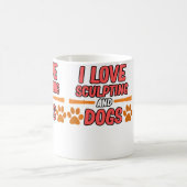 愛を込めた彫塑と犬の陶芸 クレイヘア アーティスト 陶磁器 コーヒーマグカップ (中央)